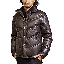 Amazon | [ハルフ] レザーダウンジャケット レザージャケット